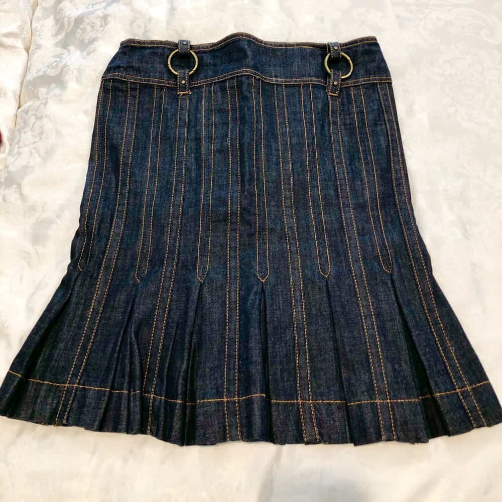 Just Cavalli Pleated fitted Denim Skirt